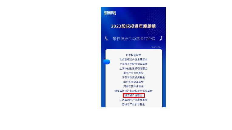 喜报 | 省产业基金荣获投资家网“最佳政府引导基金top40”称号