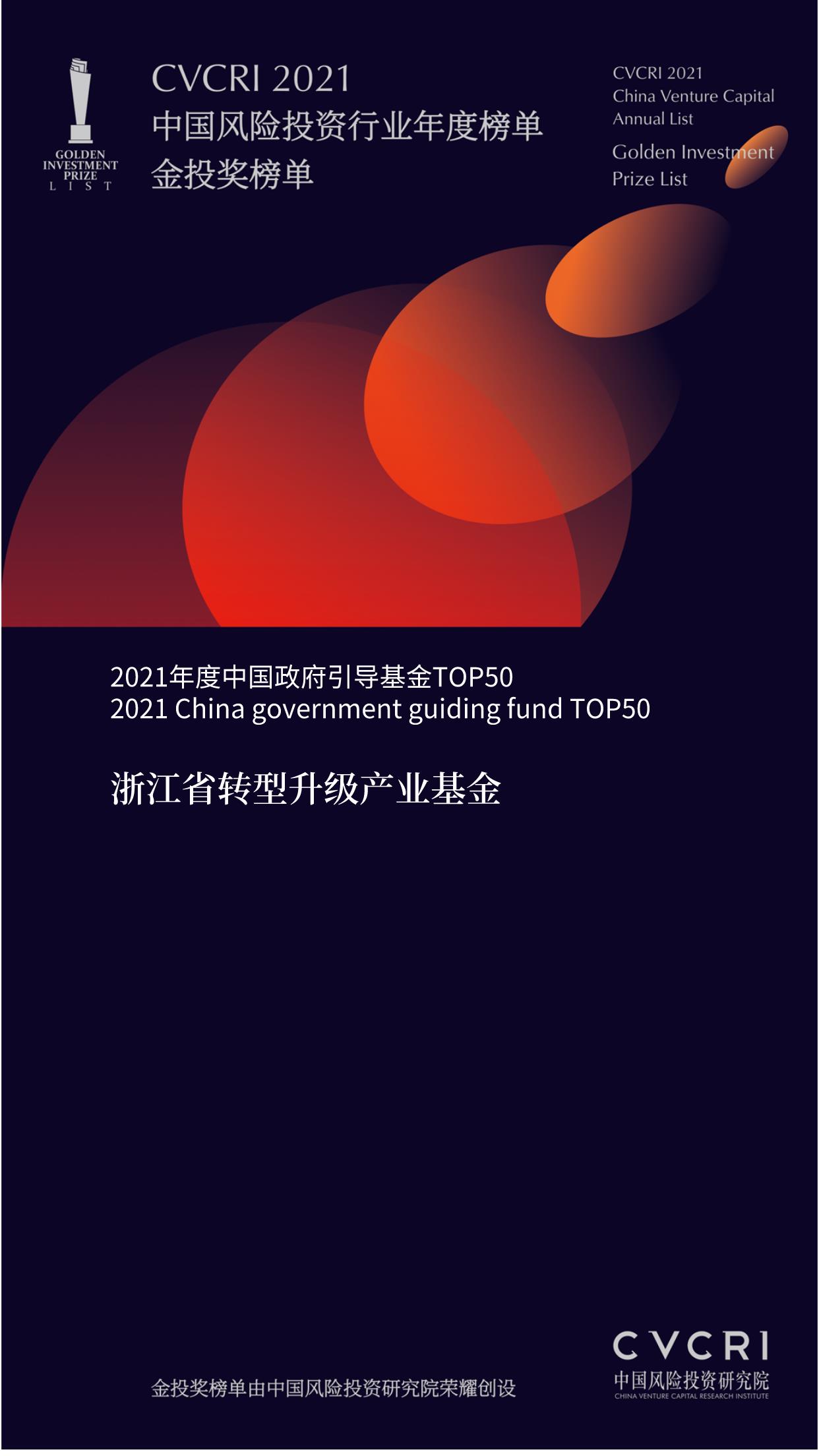 中国风险投资研究院2021年度金投奖